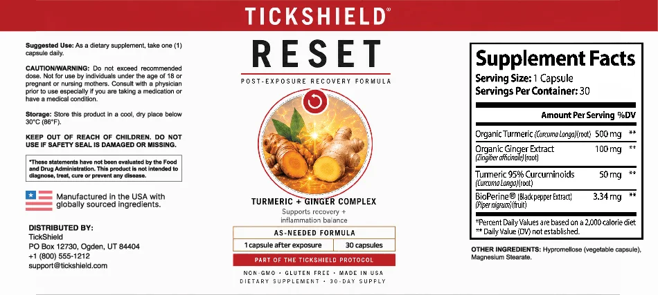 TickShield RESET official label